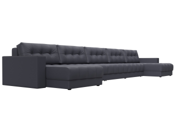 Диван П-образный с декором Лига-049 НПБ Мегалонг, экокожа GRIFON