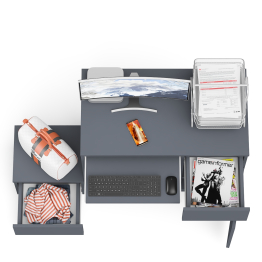 Компьютерный стол МС-1 правый с тумбой Мори