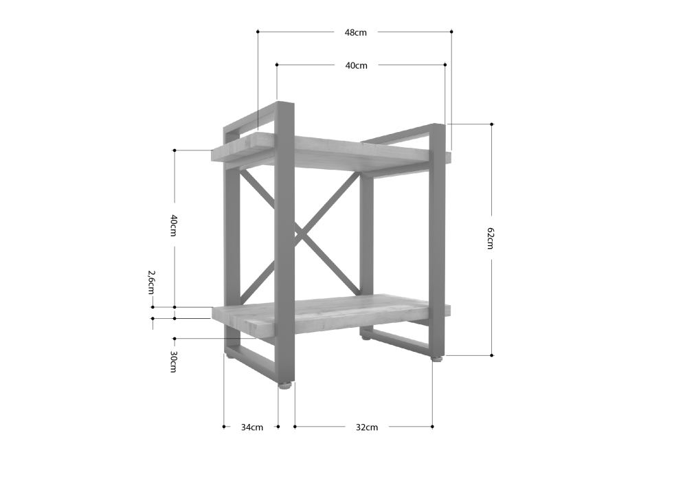 Прикроватные тумбы, Тумба прикроватная Айсберг Лофт 40 белый