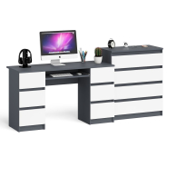 Компьютерные столы, Комод 800 4-ре ящика Мори и двухтумбовый компьютерный стол МС-2