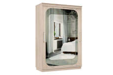 Шкафы-купе 2-х дверные, Шкаф-купе Премьер 10 двухдверный фасады Медиум, вставка графит