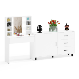 Столик туалетный с полочками и с подсветкой и комод 122-1504