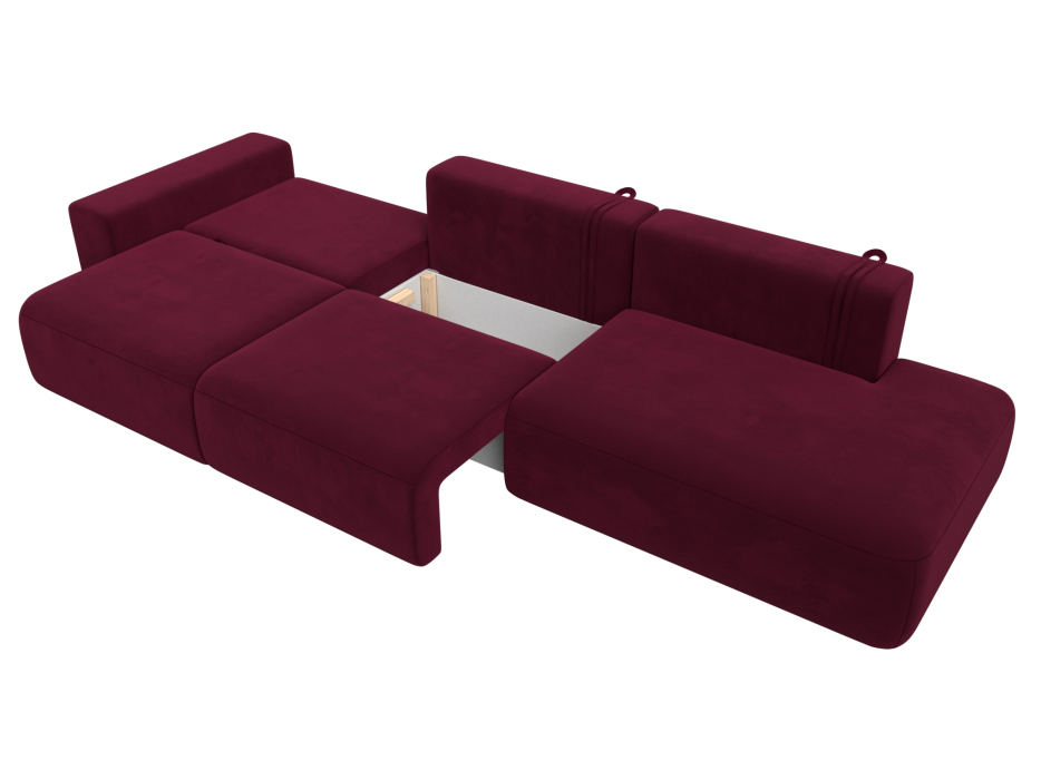 Диваны еврокнижки, Диван прямой Лига-036 Модерн Лонг подлокотник слева, микровельвет