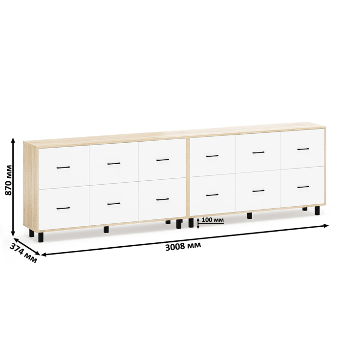 ТВ-тумбы, Два комода-тумбы с ящиками и на ножках РВК 127-1504