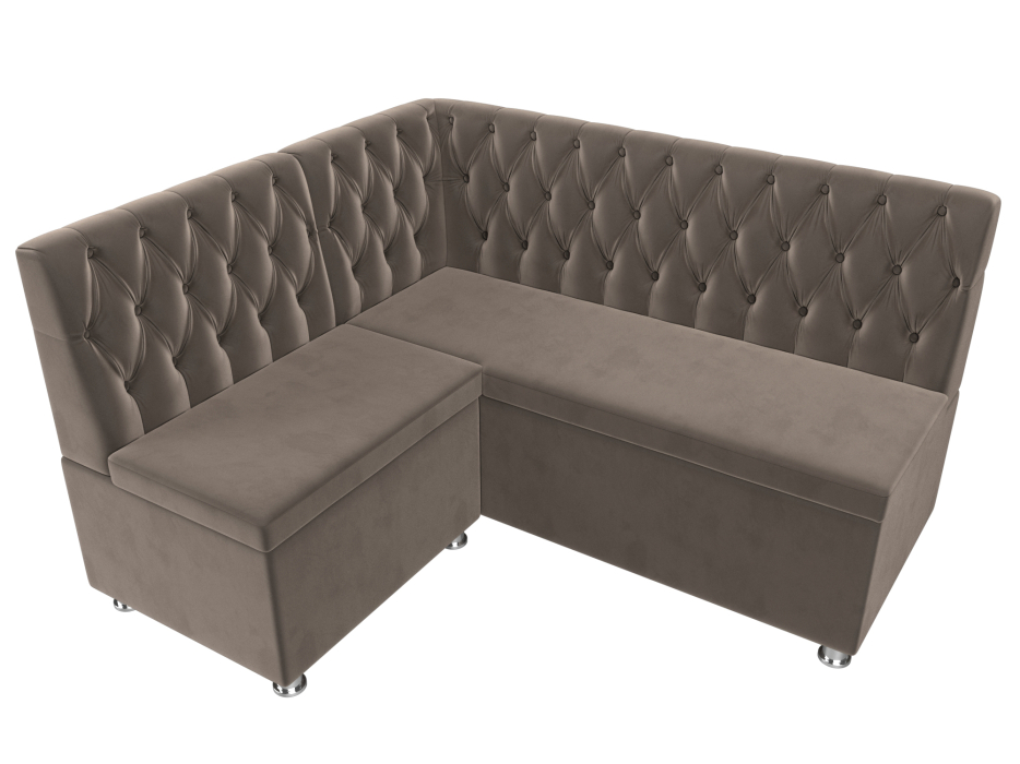 Диваны угловые кухонные, Кухонный угловой диван Мирта левый угол, велюр