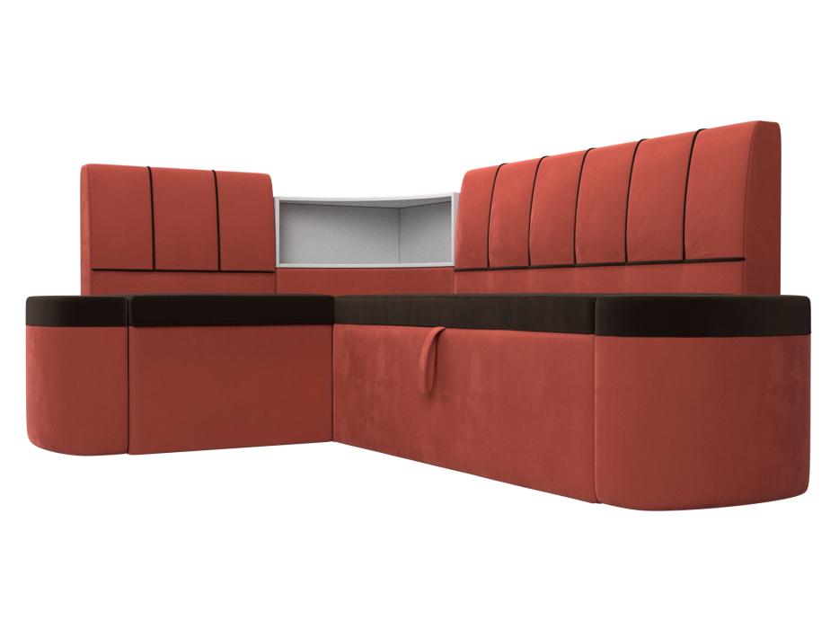 Диваны угловые кухонные, Кухонный угловой диван Тефида левый угол, микровельвет
