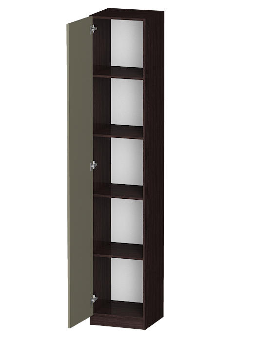 Шкафы одностворчатые, Распашной шкаф Лайф с полками 40*40*215 Венге