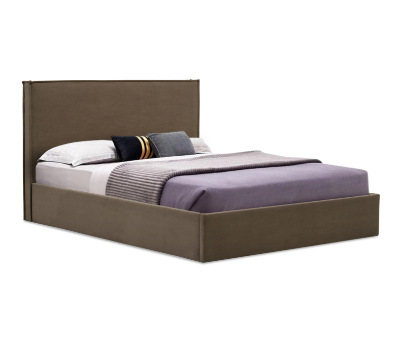 Мягкая кровать, Двуспальная кровать ЛУТОН 180х200, с подъемным механизмом, велюр