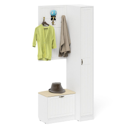 Вешалка для верхней одежды с обувницей с мягким сиденьем и пенал П-6-500 фрезеровка прованс