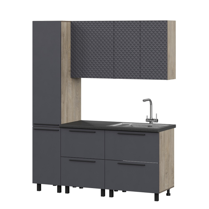 Кухонные гарнитуры, КГ Этна Софт Графит Гиза 3_1,7