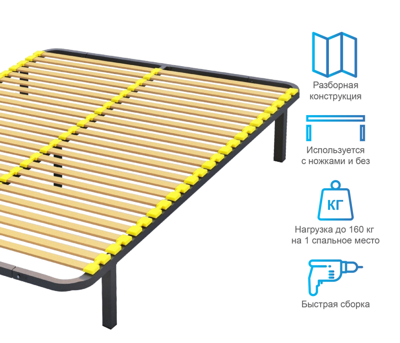 Ортопедические основания, Ортопедическое основание 180х200 см с узкой ламелью