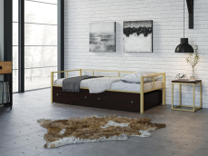 Кровати одноярусные, Односпальная кровать Арга ящики венге