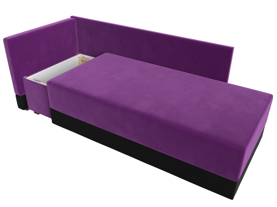 Кушетка диван, Кушетка Никас левая, микровельвет / экокожа