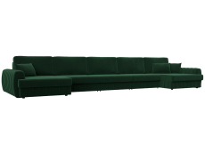 Диваны угловые в гостиную, Диван П-образный Лига-057 НПБ МегаЛонг, велюр SEVEN
