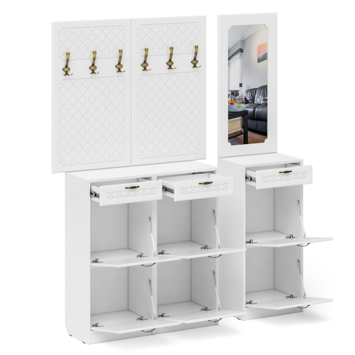 Прихожие, Прихожая П-6 № 6 МДФ фрезеровка ромб