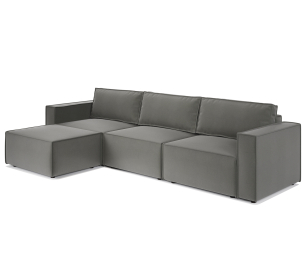 Диван модульный Шарм 25 327х170х70 см, левый, велюр