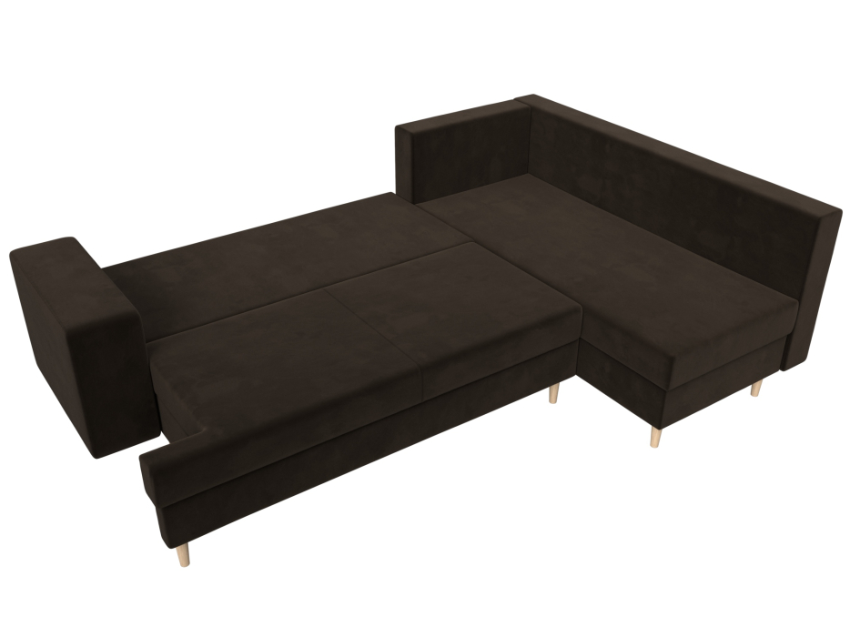 Диваны угловые в гостиную, Диван угловой Сильвана правый угол, микровельвет