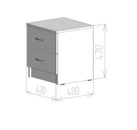 Тумба прикроватная Фреш два ящика ТКФР 2