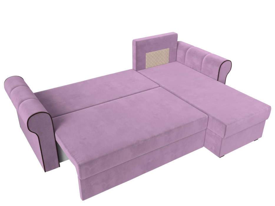 Диваны угловые в гостиную, Угловой диван-кровать Рейн, еврокнижка, микровельвет, правый