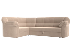 Диваны угловые в гостиную, Диван угловой Карнелла левый угол, велюр