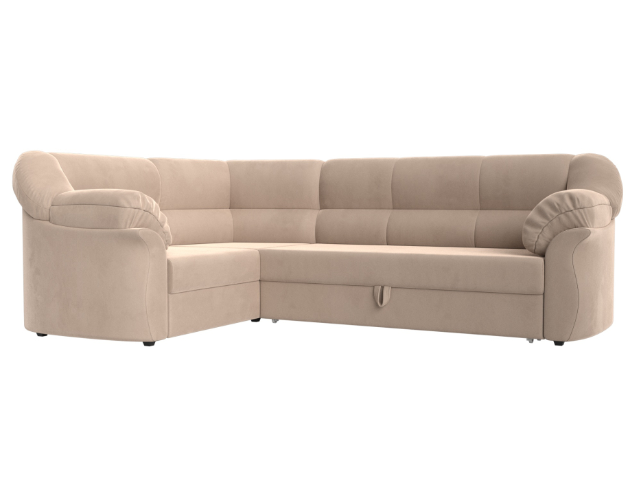 Диваны угловые в гостиную, Диван угловой Карнелла левый угол, велюр