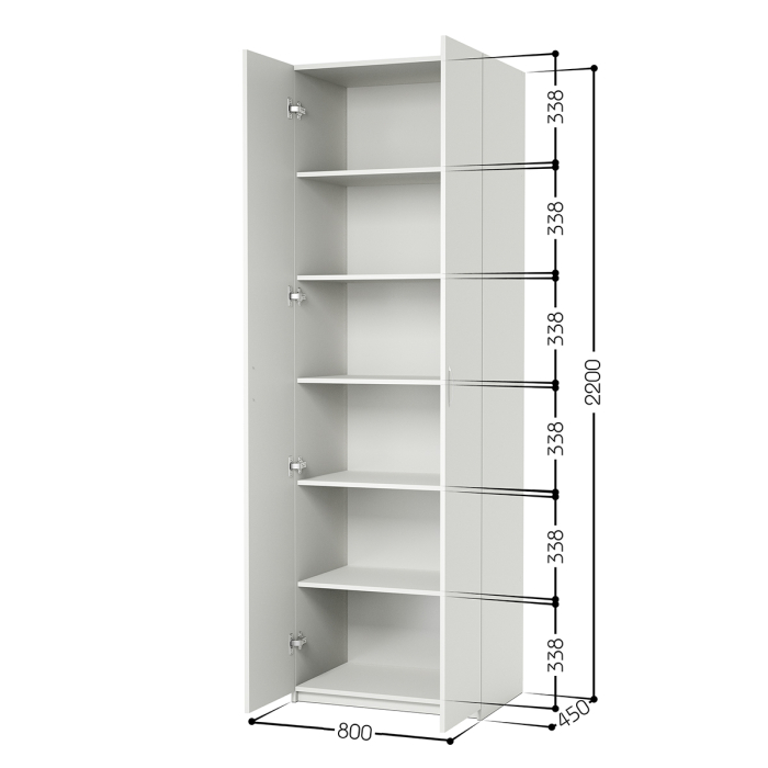 Для одежды, Шкаф с полками ШСП-2 80х45