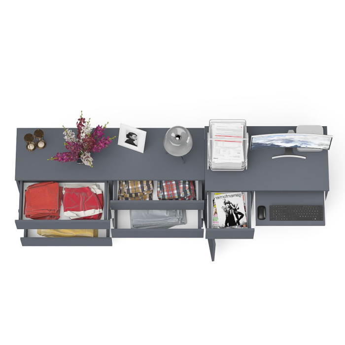 Компьютерные столы, Комод 6-ть ящиков Мори 1380 и стол компьютерный МС-1 дверка и ящик слева