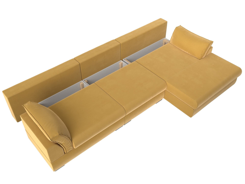 Диваны угловые в гостиную, Угловой диван Пекин Long угол правый, НПБ, микровельвет