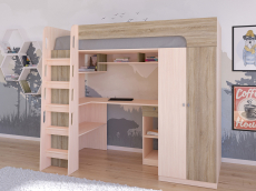 Кровати-чердаки, Кровать-чердак Астра 10 Дуб молочный