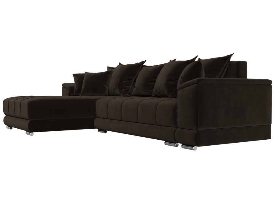 Диваны угловые в гостиную, Угловой диван НордСтар левый угол, микровельвет