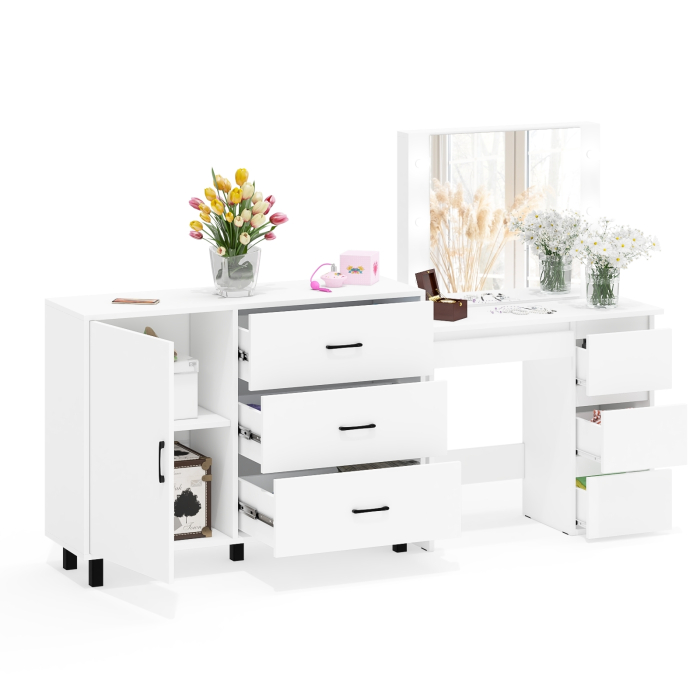 Туалетные столики, Комод-тумба 122-1204 и столик косметический с лампочками Сура