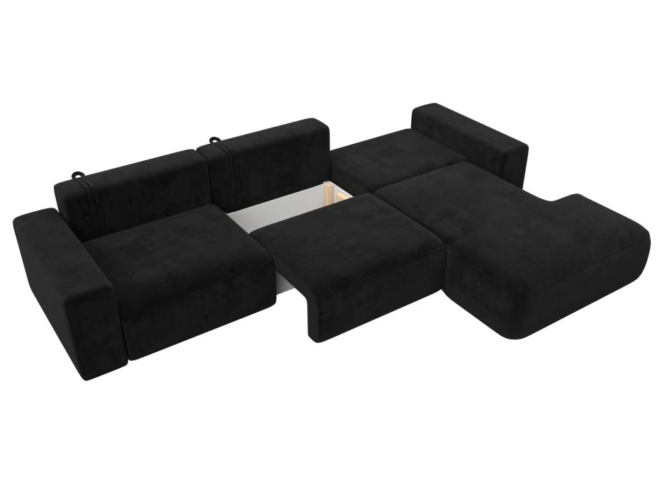 Диваны угловые в гостиную, Диван угловой Лига-036 Классик Лонг правый угол, велюр