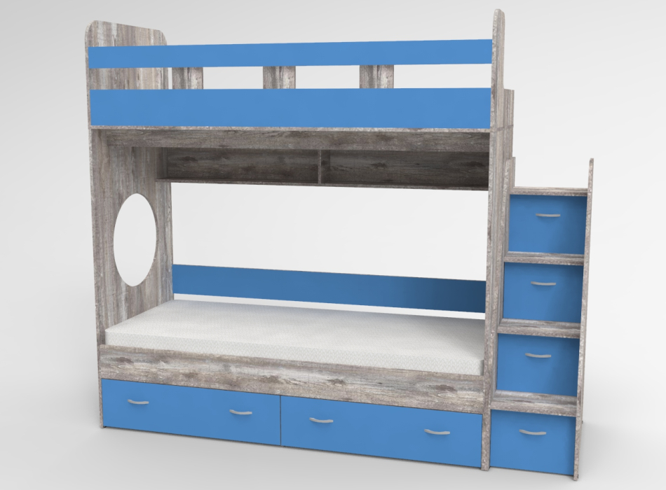 Для подростка, Трехъярусная кровать Юниор,  Бетон