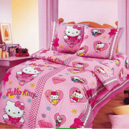 Детское 1,5-спальное постельное белье Бантики из бязи