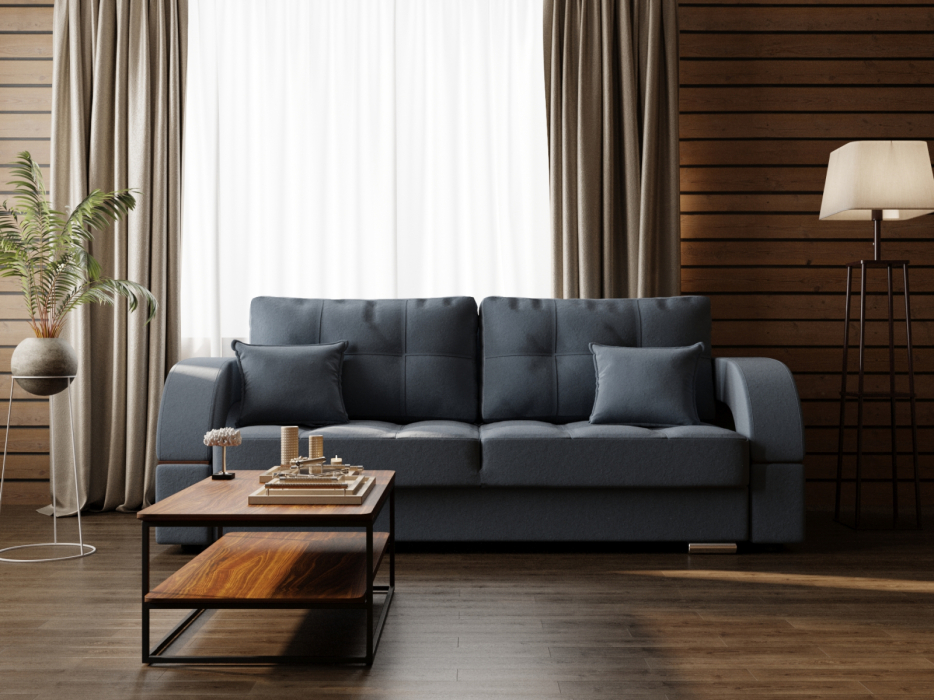 Диваны с ящиком для белья, Прямой диван Элита-1 ПЗ, велюр