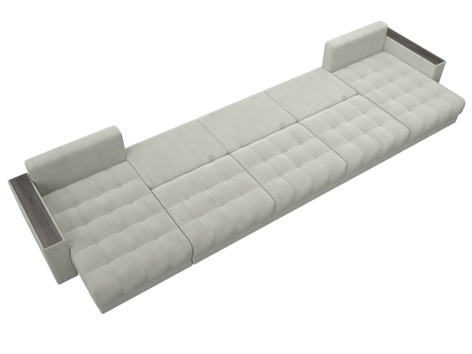 Диваны еврокнижки, Диван П-образный с декором Лига-049 НПБ Мегалонг, велюр TOWER