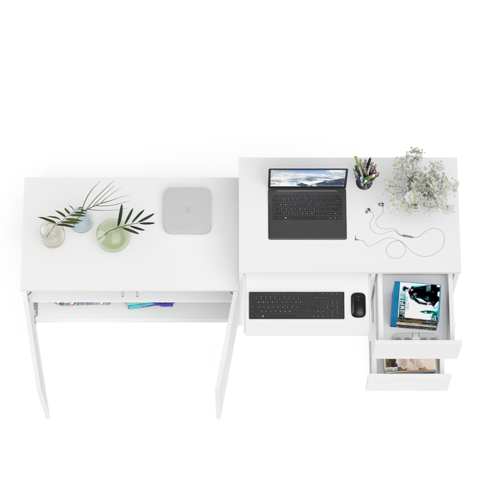 Прямые компьютерные столы, Тумба Мори МА900.1 и стол компьютерный МС-6 ящики справа