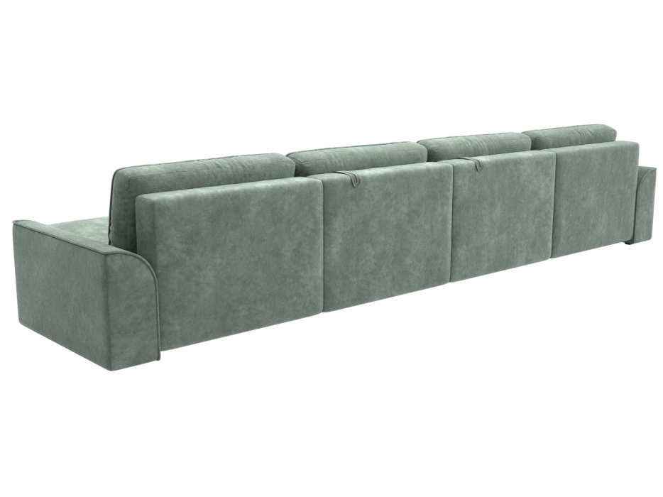 Диваны прямые со спальным местом, Диван п-образный Лига-048 НПБ лонг, велюр BRUT