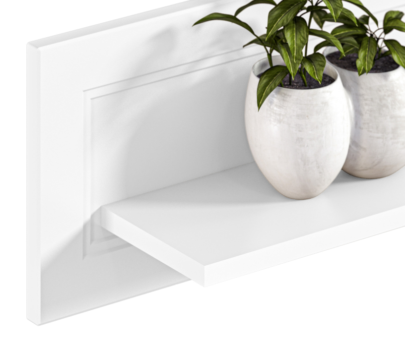 Настенные полки, Полка Ассоль СБ-3431 Белый,МДФ Белый