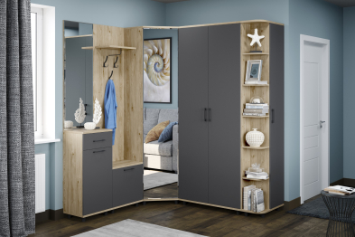 Модульная прихожая Грейс композиция 2  Гикори Джексон Светлый