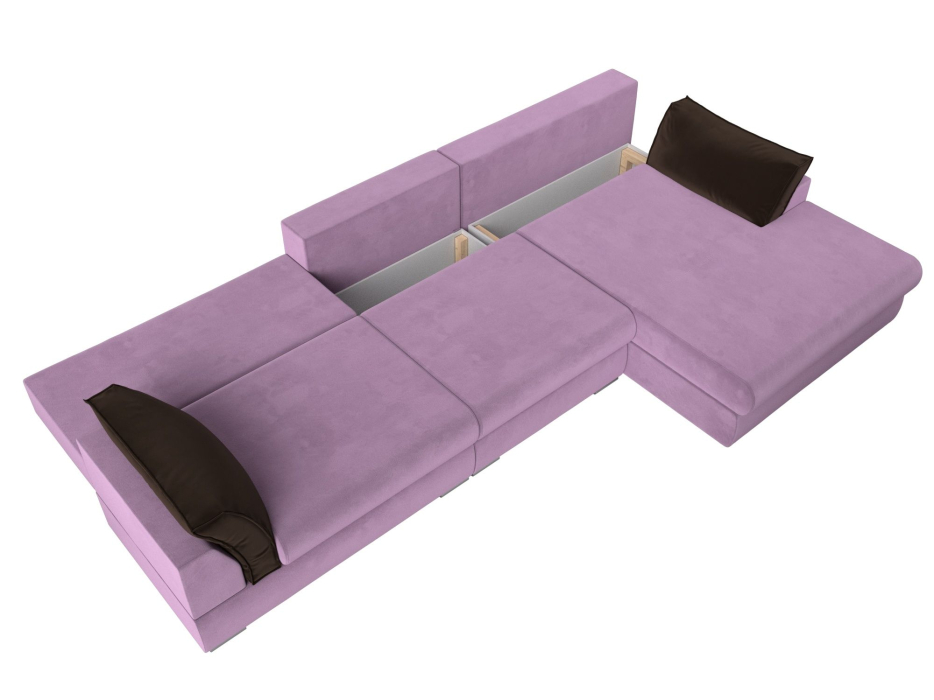 Диваны угловые в гостиную, Угловой диван Пекин Long угол правый, НПБ, микровельвет