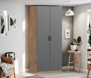 Шкаф двухдверный Макс 1000 мм, вариант №5 (ЛДСП, корпус дуб вотан)