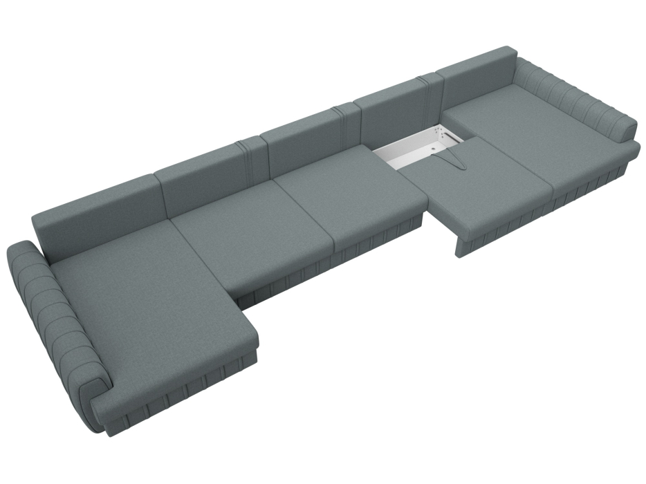 Диваны угловые в гостиную, Диван П-образный Лига-057 НПБ МегаЛонг, рогожка Амур