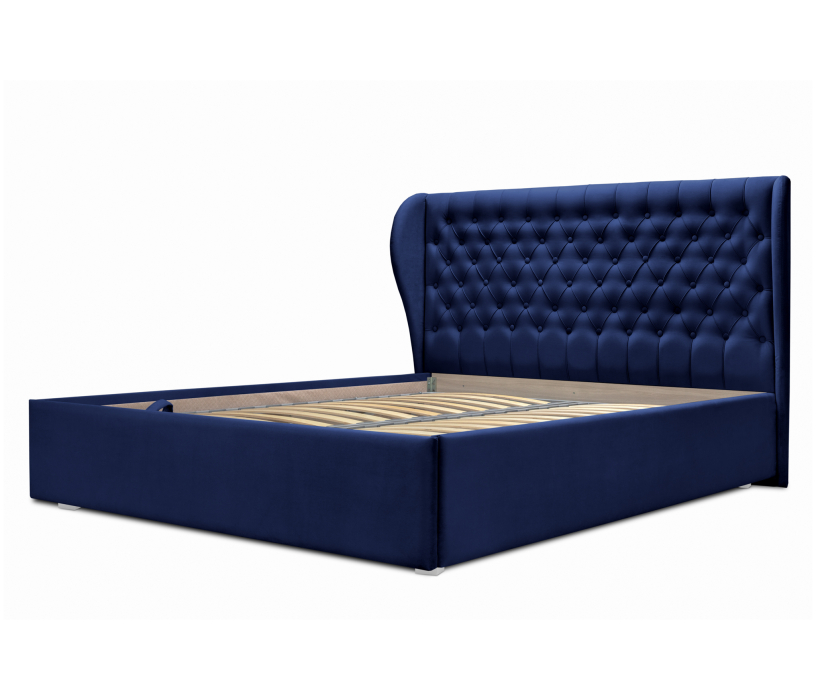 Мягкая кровать, Кровать с мягким изголовьем Мишель 1600 с подъемным механизмом, микровелюр