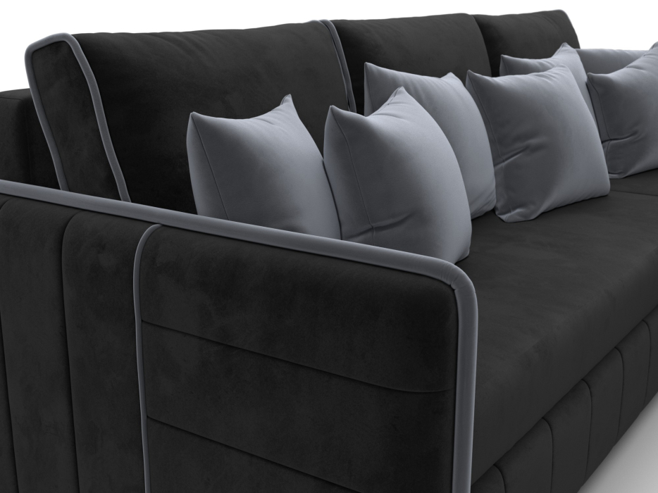 Диваны угловые в гостиную, Диван угловой Лига-078 угол универсальный, велюр SEVEN