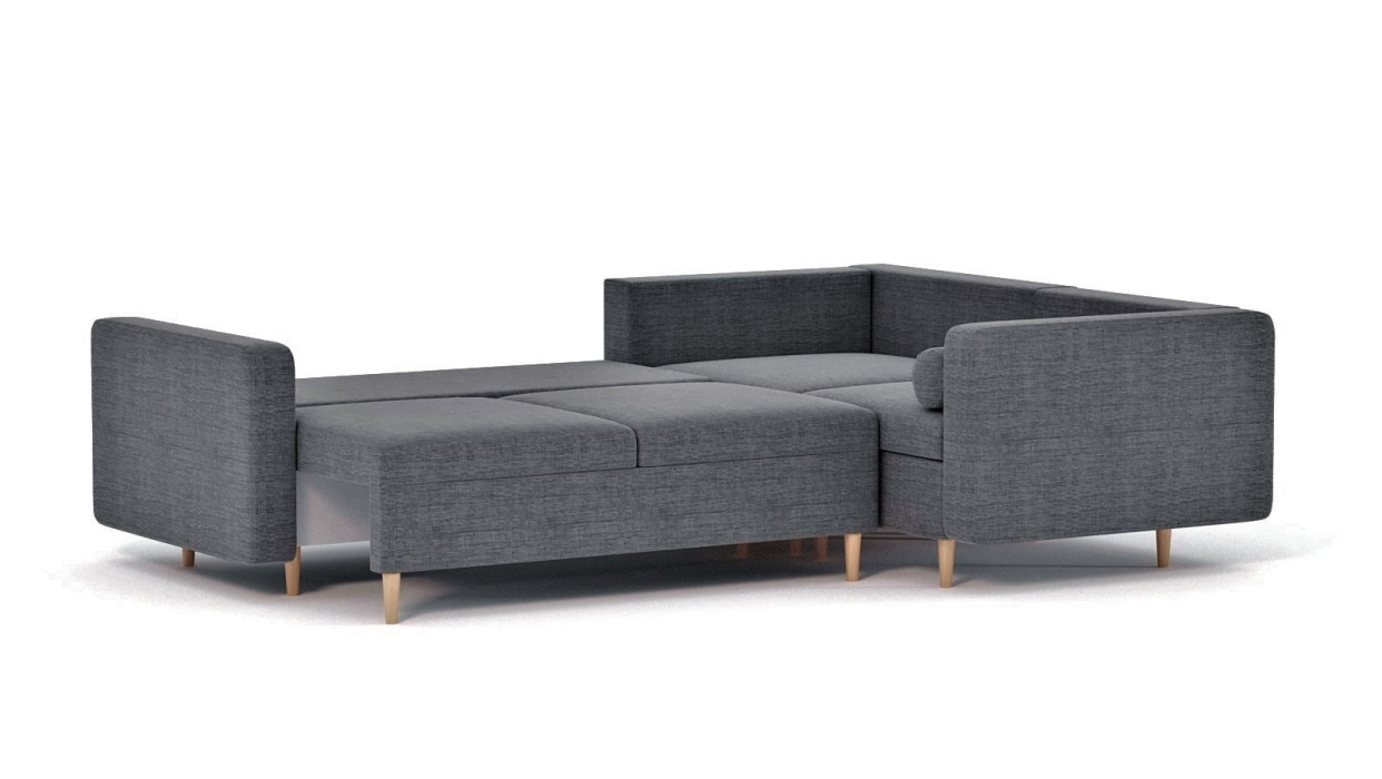 Диваны угловые в гостиную, Диван-кровать угловой еврокнижка-пантограф Белфаст модульный, рогожка