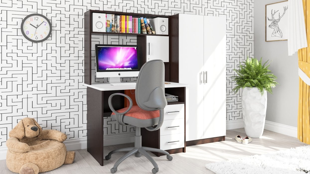 Прямые компьютерные столы, Стол компьютерный со шкафом СК-9