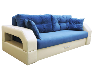 Диван-кровать еврокнижка Манчестер с подсветкой, 150, велюр/экокожа