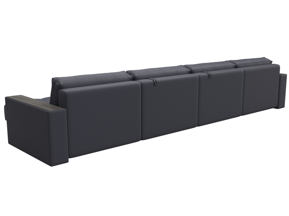 Дизайнерские диваны для гостиной, Диван П-образный с декором Лига-049 НПБ Лонг, экокожа GRIFON