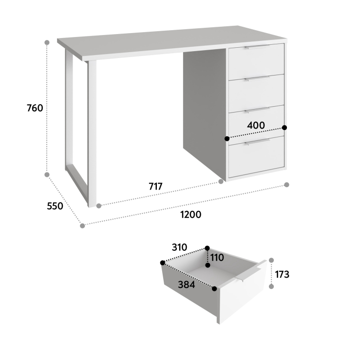 Прямые, Стол письменный С-410